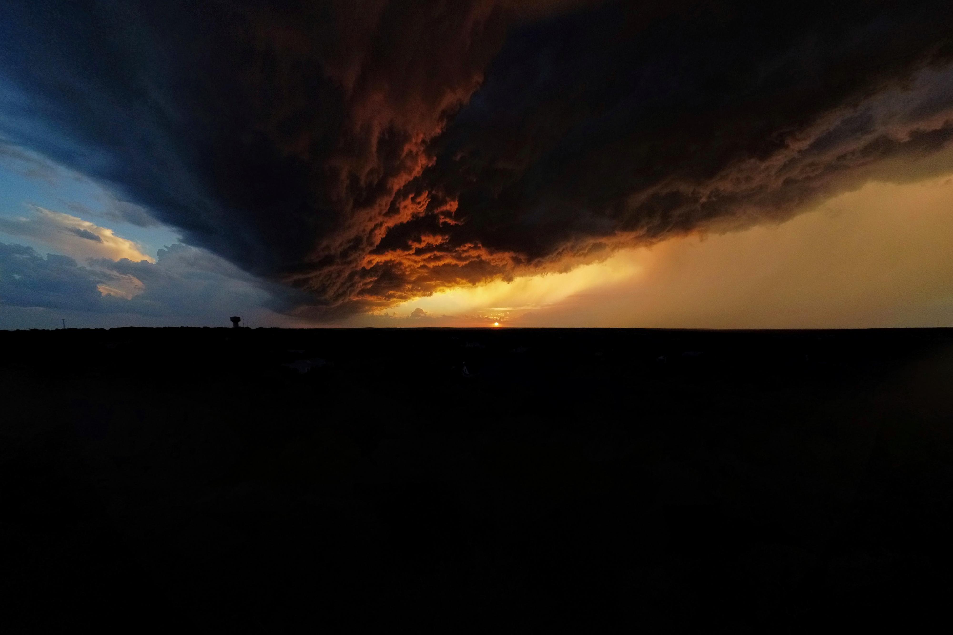 "Fire and Ice" in the night sky during a beautiful sunset.