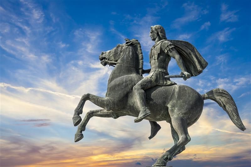 Statue of Alexander the Great on a horse