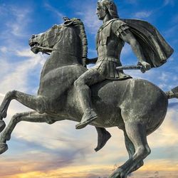 Statue of Alexander the Great on a horse