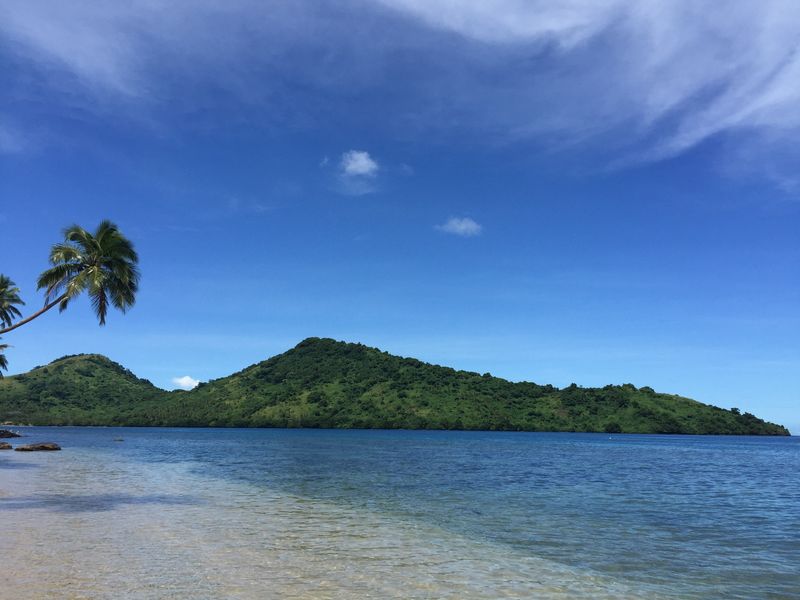 A Island beach in the South Fiji Basin.