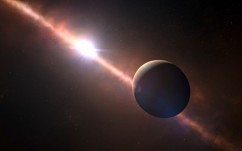 The huge exoplanet Beta Pictoris b orbits its super bright star at around 10 times the distance between Earth and the Sun capturing an amazing 17 years in a 10-second time-lapse.