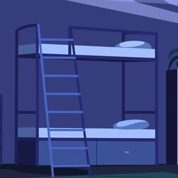 Bunkbeds in a student dormitory