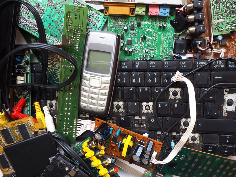 Electronic waste. Discarded electrical or electronic devices. E-waste concept.