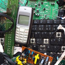 Electronic waste. Discarded electrical or electronic devices. E-waste concept.