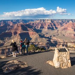 Tourists at a view point in Grand Canyon National Park