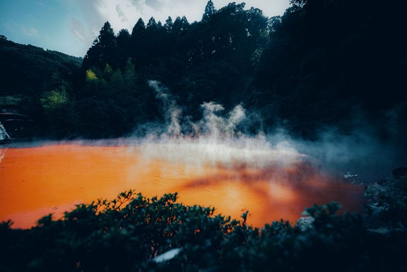 Oita, Japan : Akaike hell at Beppu Jigoku Meguri 