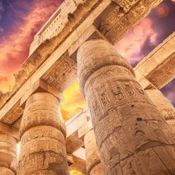 Great Hypostyle Hall and clouds at the Temples of Karnak (ancient Thebes)