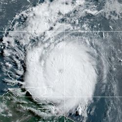 Satellite image of Hurricane Beryl