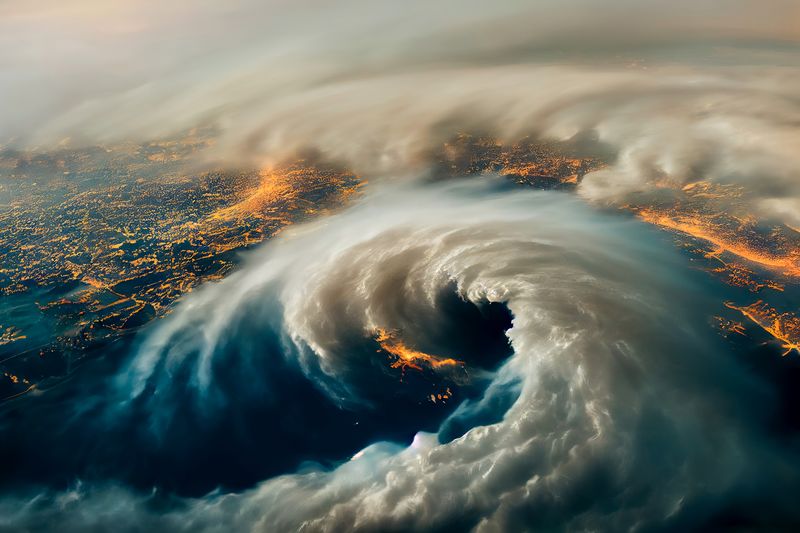 aerial view of Hurricane Florence