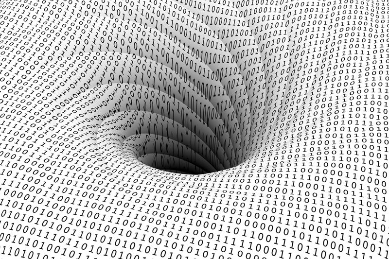 A black hole swirling with binary data