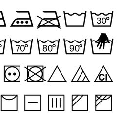 Laundry symbols on white background