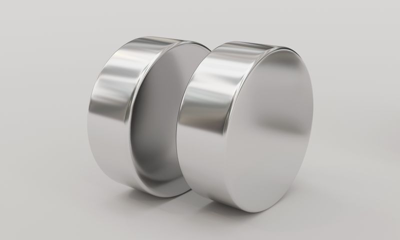 Two neodymiuym magnets - thin cylindrical magnets - next to each other