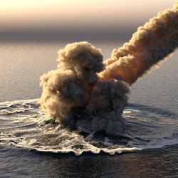 Meteorite falling into the ocean