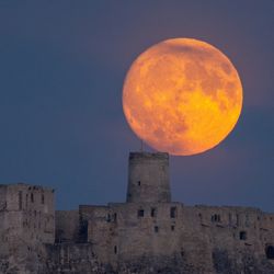 Full moon rising at Spis Castle