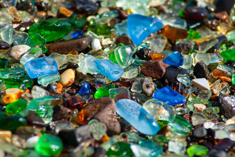 Multicolored sea glass