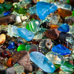 Multicolored sea glass