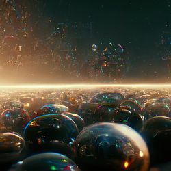 3D illustration of reflective bubbles next to each other as a way to illustrate the mulitverse