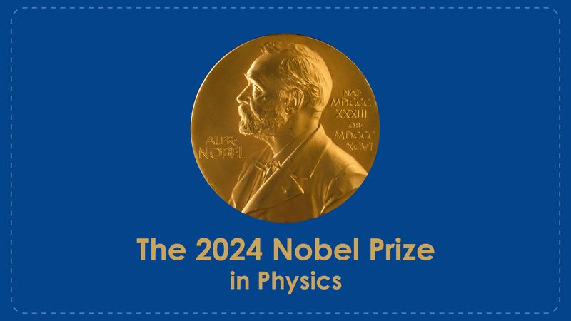 the nobel prize, with underneath the text the 2024 nobel prize in physics