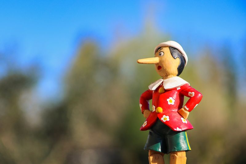 wooden Pinocchio statue