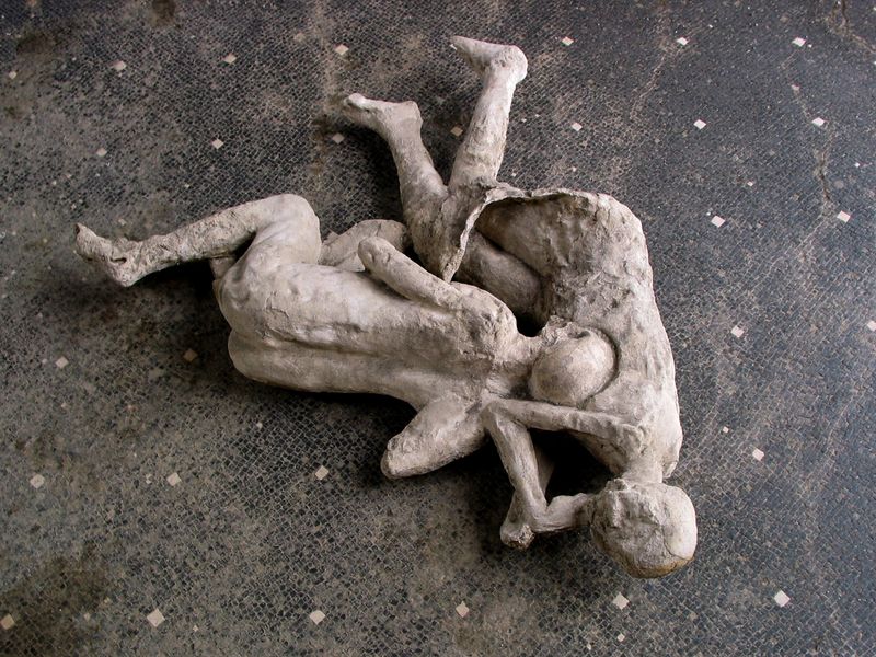 Body casts of two Pompeii victims