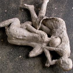 Body casts of two Pompeii victims