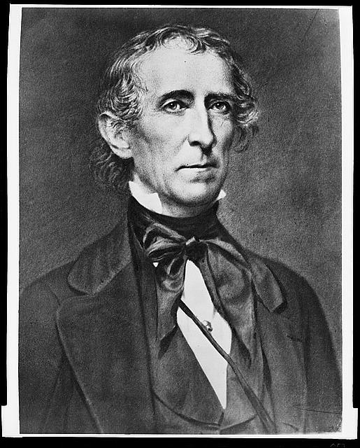 A black and white portrait of US President John Tyler.