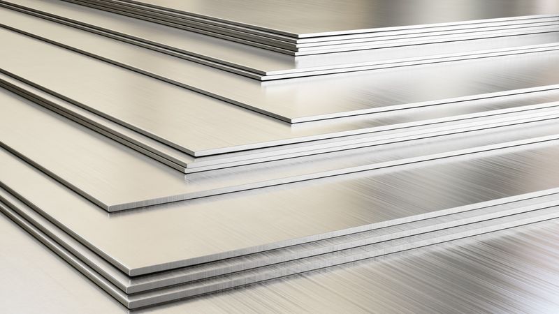 several metal sheets overlayed and seen from an angle