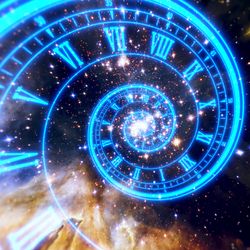 spiral clock on a space background