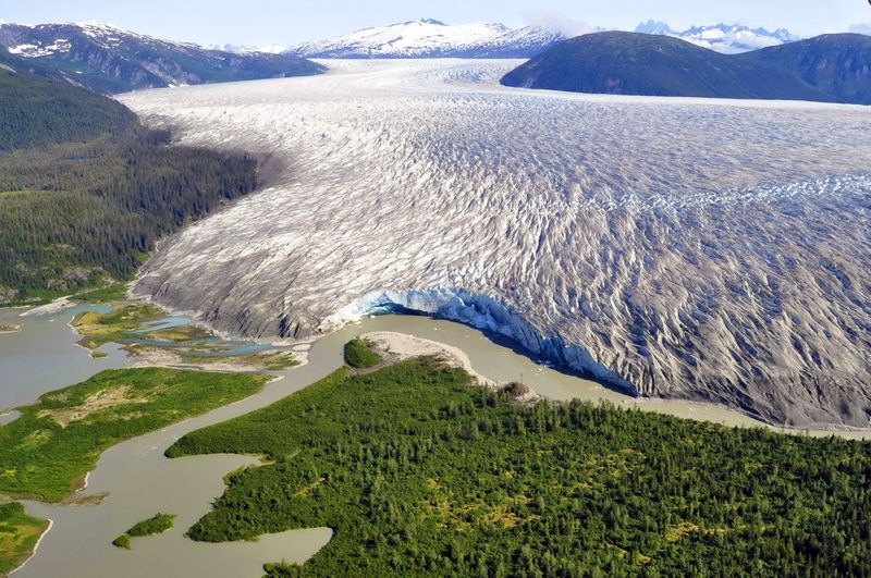 Aerial View of Taku Glacier near Juneau, Alaska, USA