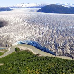 Aerial View of Taku Glacier near Juneau, Alaska, USA