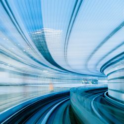 tunnel in tokyo at night blurred as idea of speed