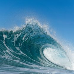 photograph of a wave breaking