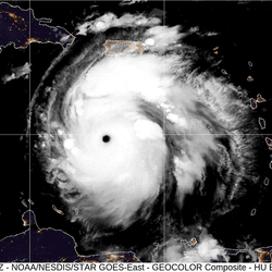 Satellite image of Hurricane Beryl