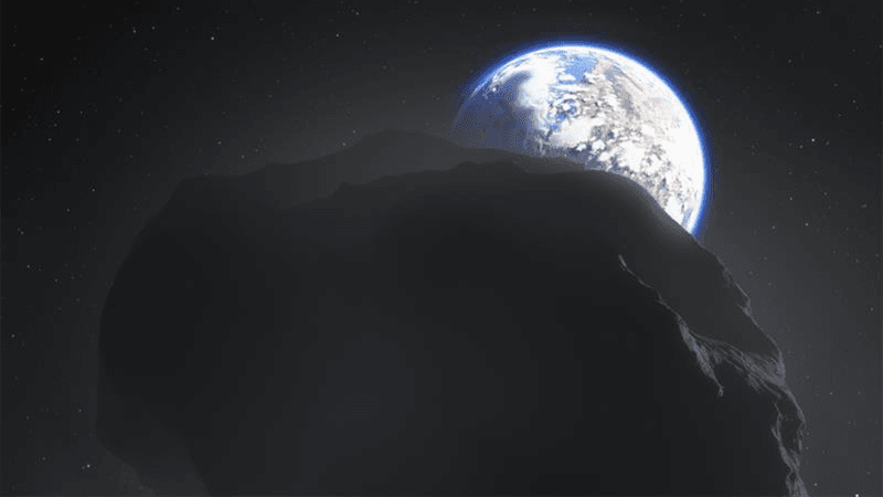 An asteroid heading at Earth (illustration).