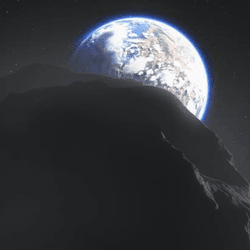 An asteroid heading at Earth (illustration).