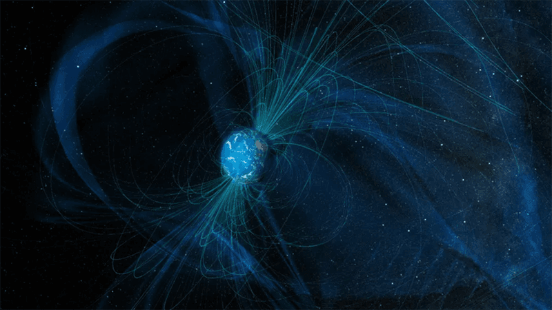 Visualization of Earth's magnetic field.