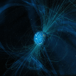 Visualization of Earth's magnetic field.