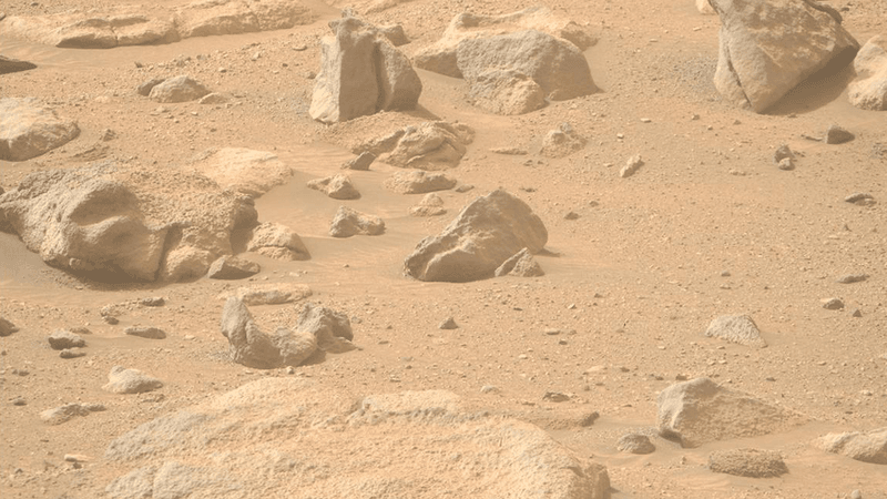 A rock on Mars which looks a bit like a face.