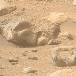 A rock on Mars which looks a bit like a face.