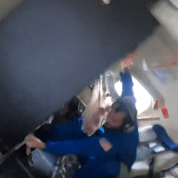 NOAA hurricane hunters inside a plane, inside a hurricane.