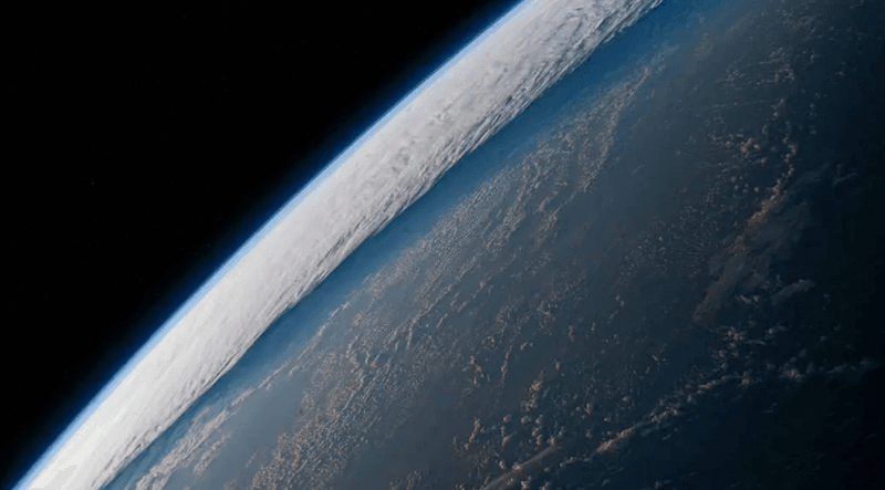 A cloudy Pacific Ocean seen from the International Space Station in April 2022.