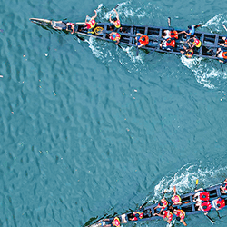 Kerala boat race from above.