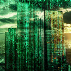 London, made to look like it's in The Matrix.