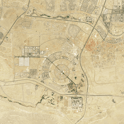 satellite image of egypt's new administrative capital in 2017 (left) and 2024 (right)