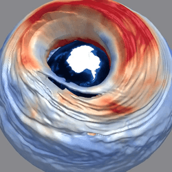 3D rendering of the ozone hole on September 10, 2024