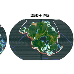 Present data geography of today’s Earth and the geography of Earth in 250 million years