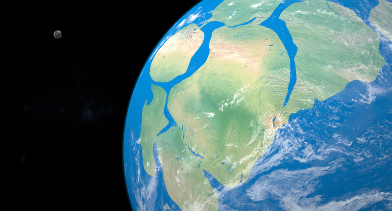 Earth planet with ancient supercontinent Rodinia, 3d rendering