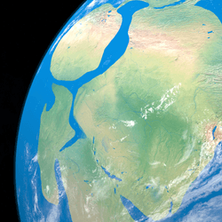 Earth planet with ancient supercontinent Rodinia, 3d rendering