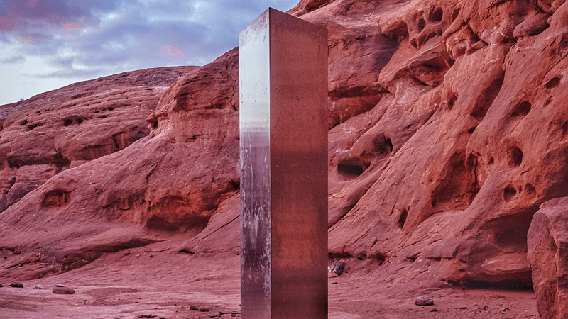 A metal "monolith" in Utah.