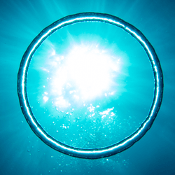 A bubble ring underwater.